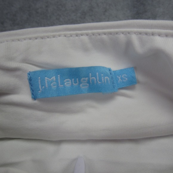 J McLaughlin Pullover Womens XS White Quarter Zip Long Sleeve Mock Neck Shirt - Picture 7 of 16